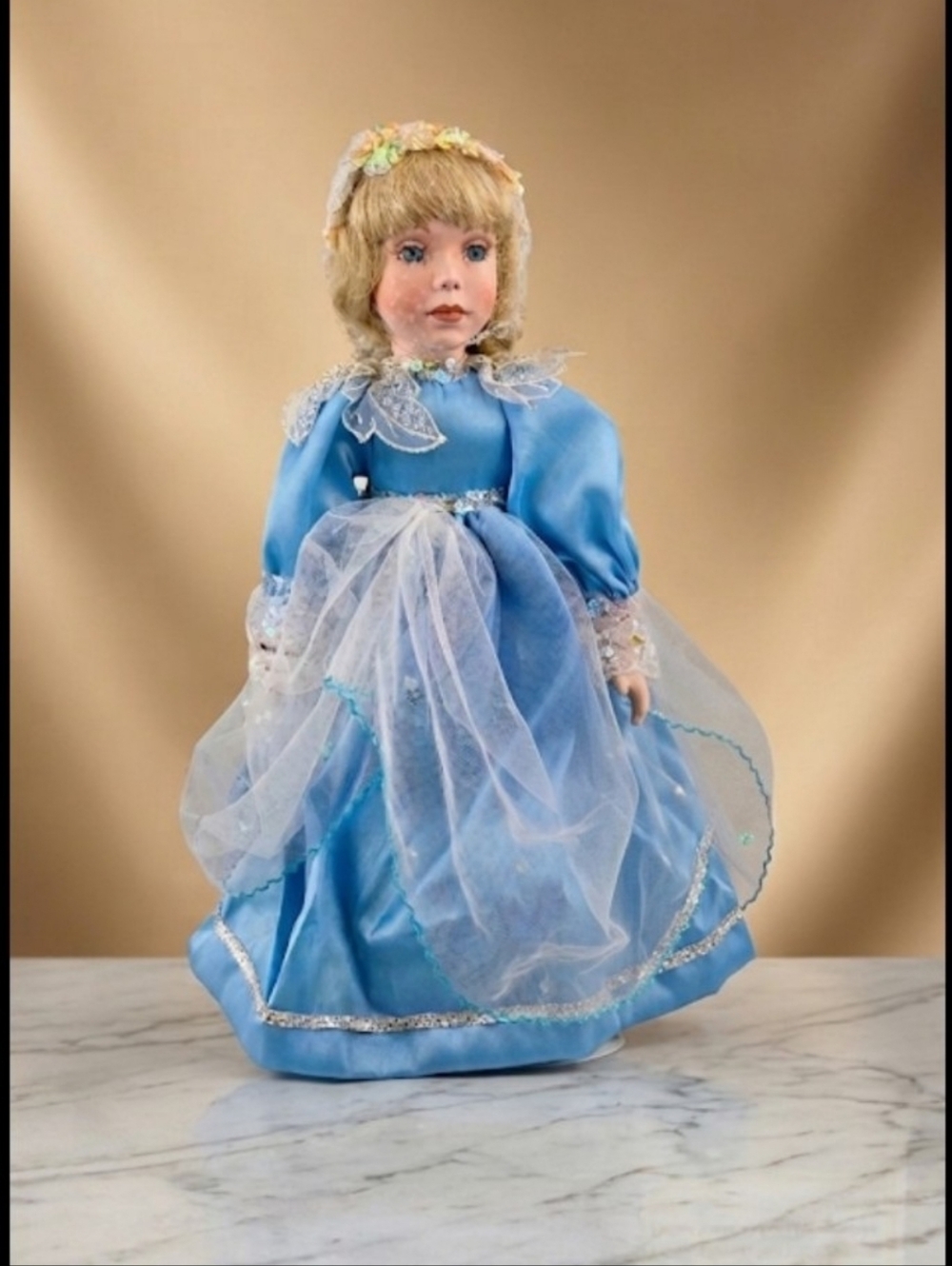 Porcelain Princess Doll - Blue Dress